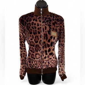Vintage Dolce & Gabbana Leopard Print Velvet Jacket